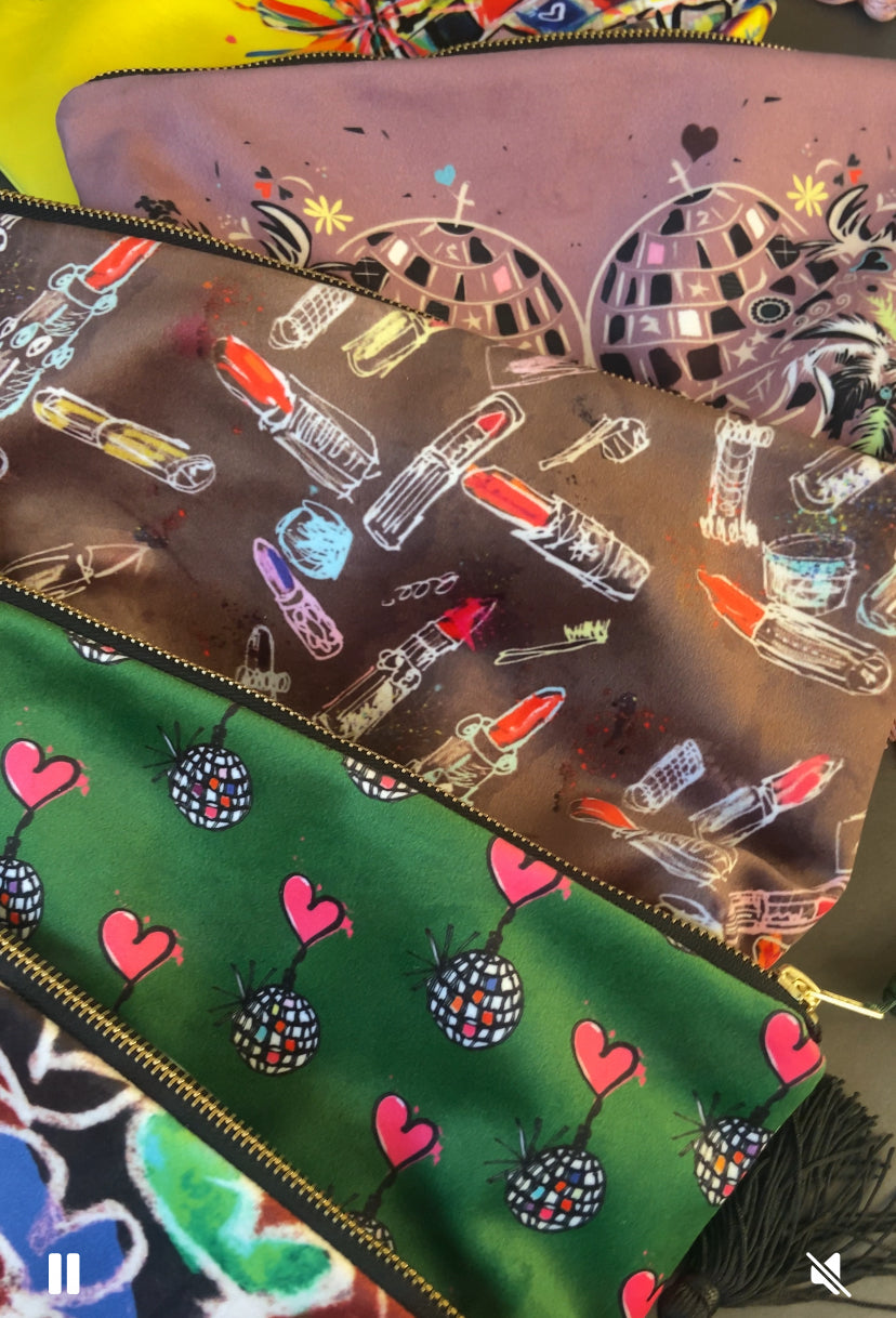 I heart Disco Green Make-Up Bag