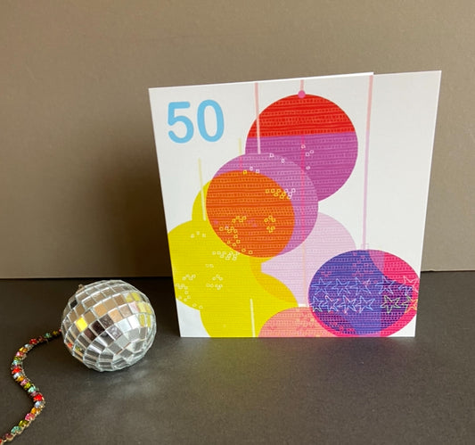 50 Disco Fever Birthday Card