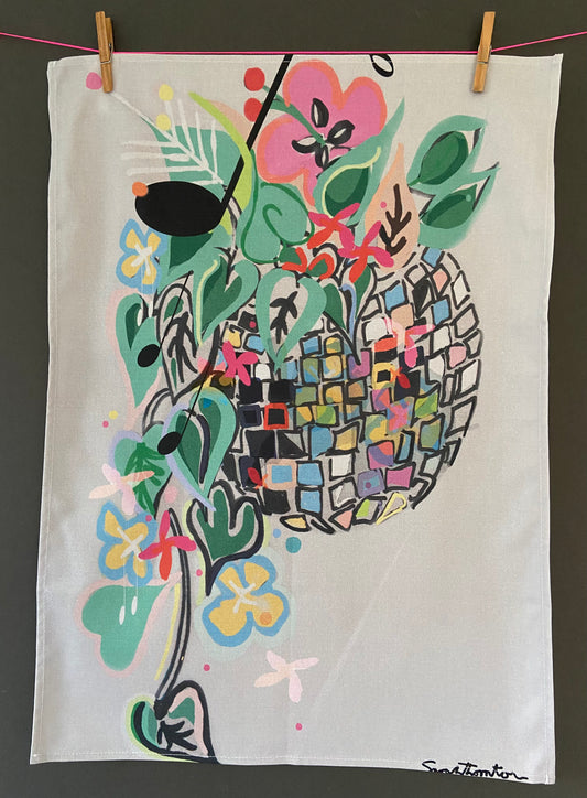 Disco Garden Tea Towel
