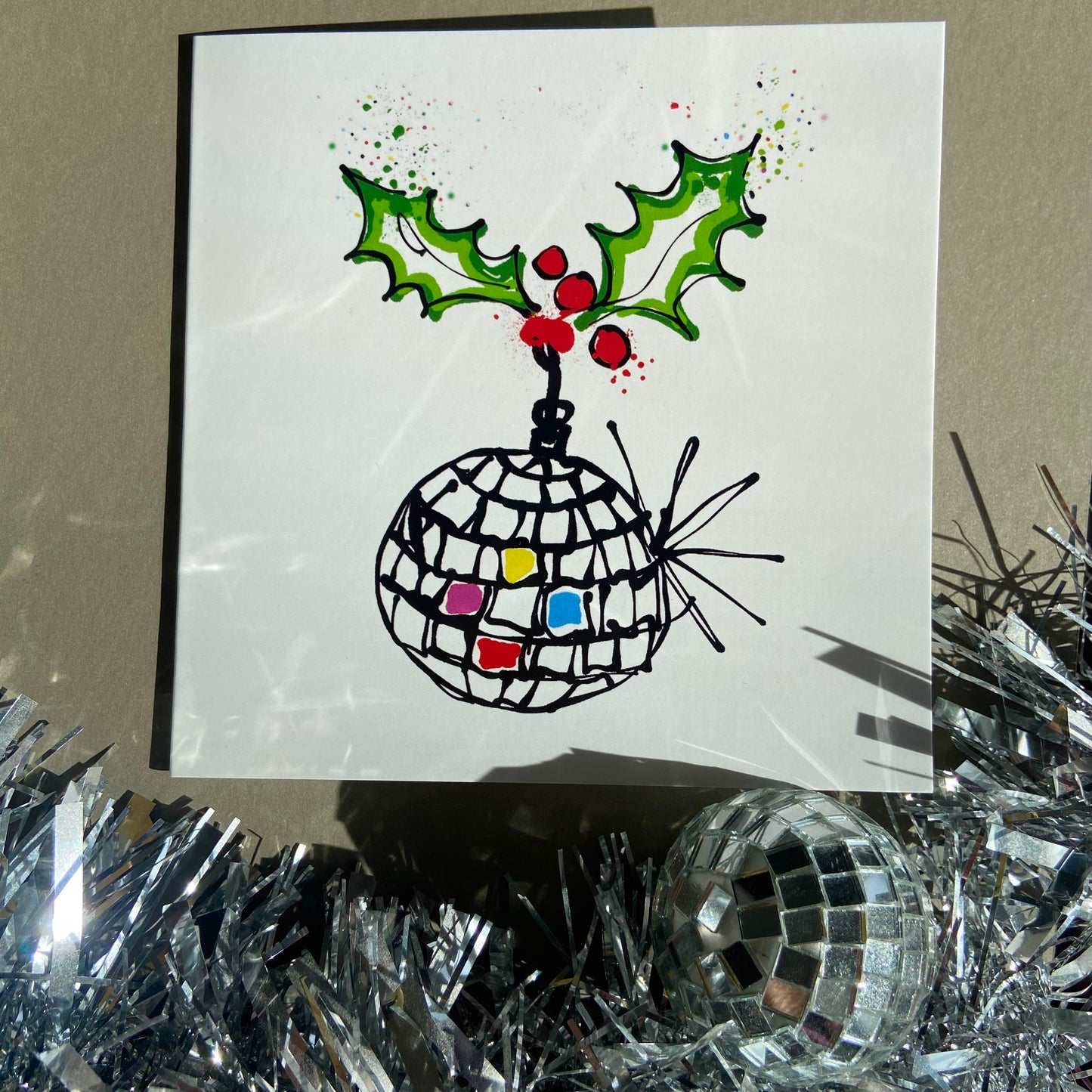 5 Christmas Jolly Holly Discoball