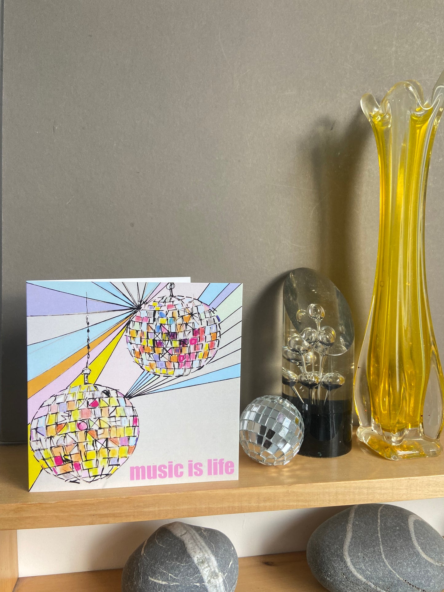 Music is Life Disco ball Card