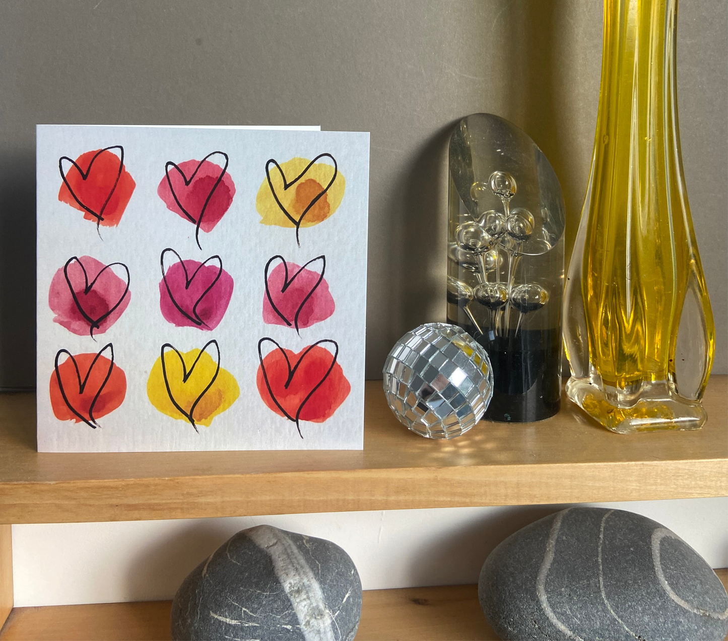 Sunrise Hearts Art Card