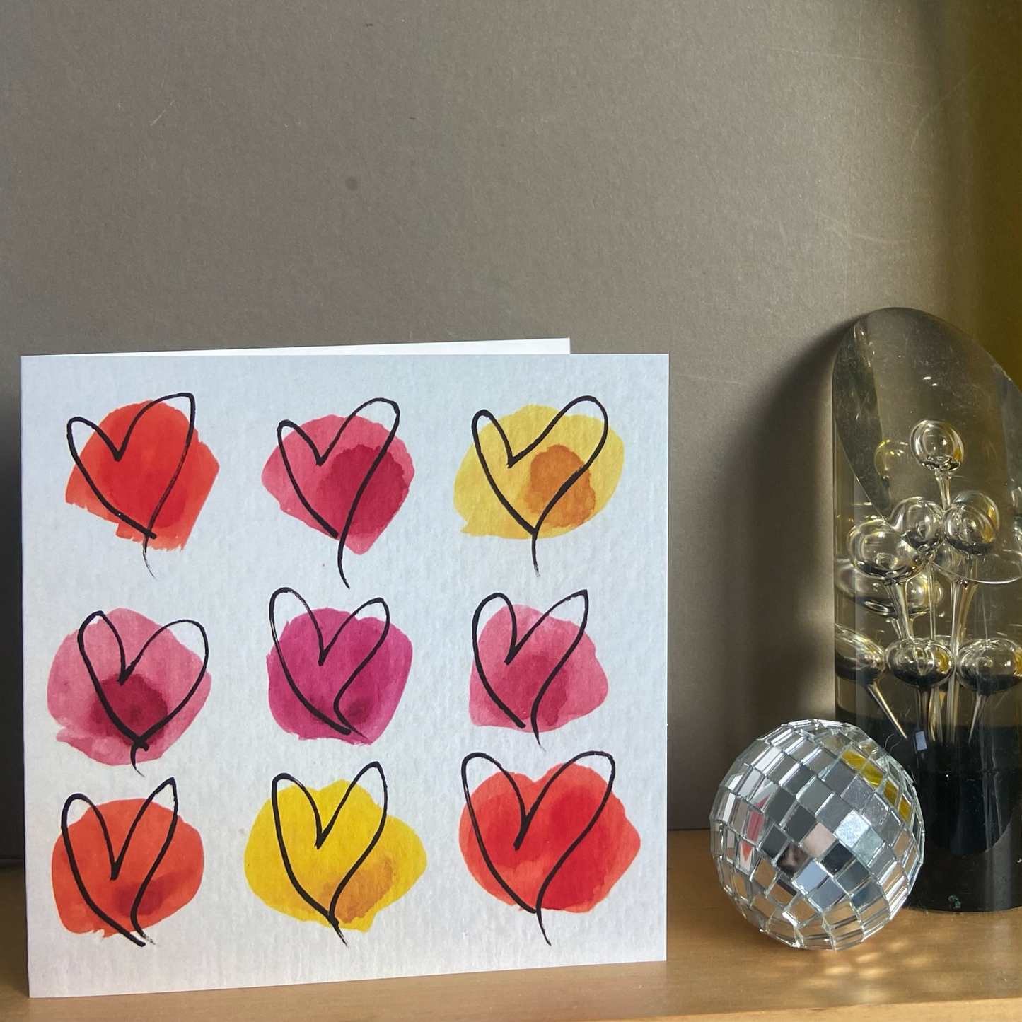 Sunrise Hearts Art Card