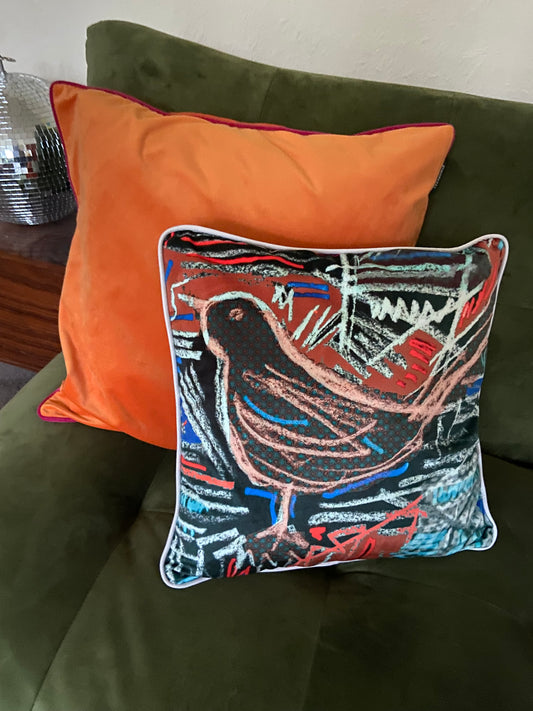 Blackbird at Night Cushion