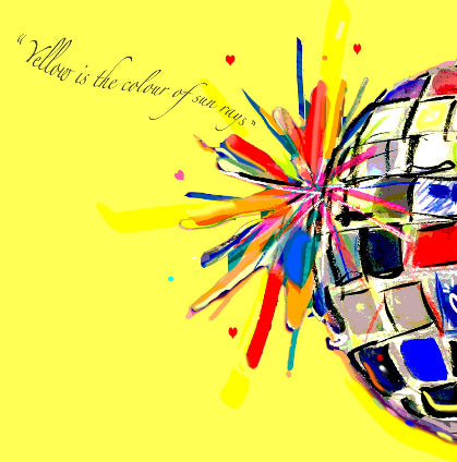 ‘Yellow is the colour of sun rays’ make-up bag