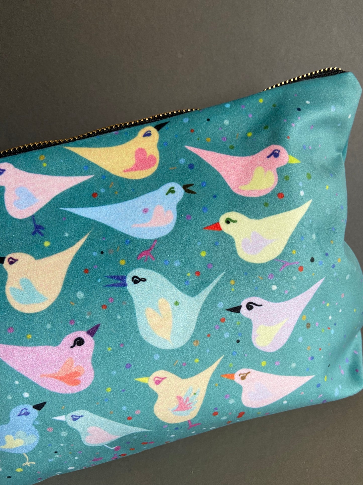 Dotty Lovebirds Makeup Bag