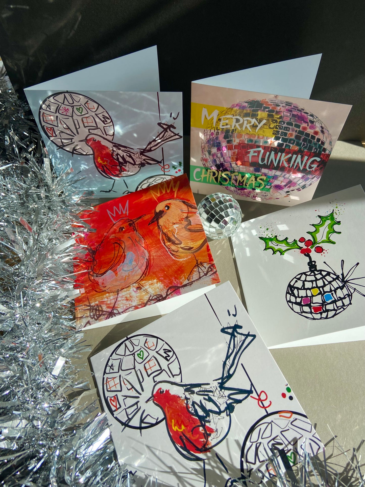 5  Mixed Design Christmas Cards